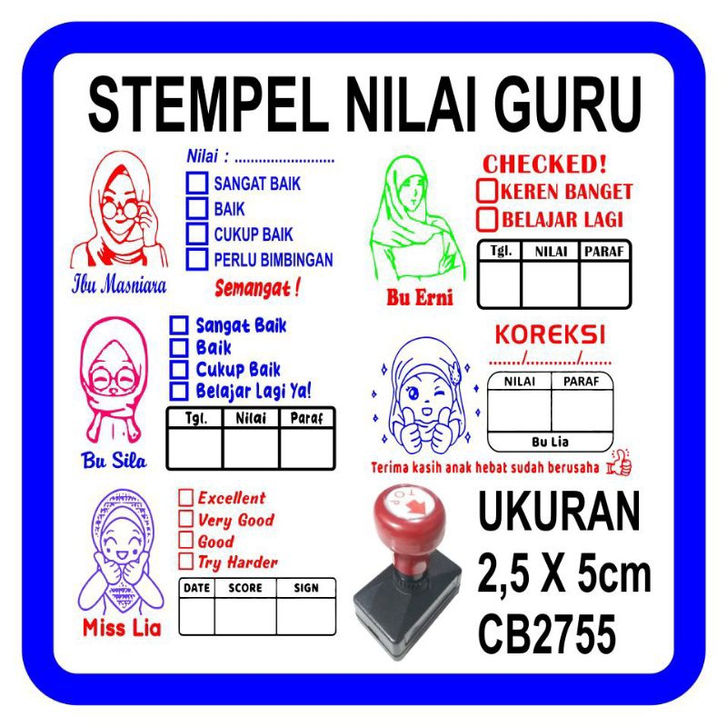 

STEMPEL FALSH NILAI GURU 1 - 3 WARNA UKURAN 2,5X5cm