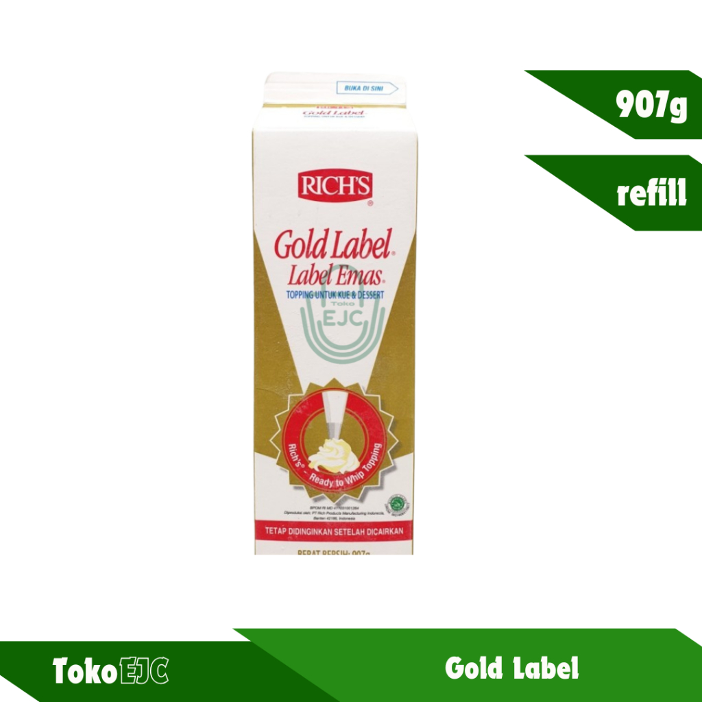 

Rich's gold label whiping cream 907gram