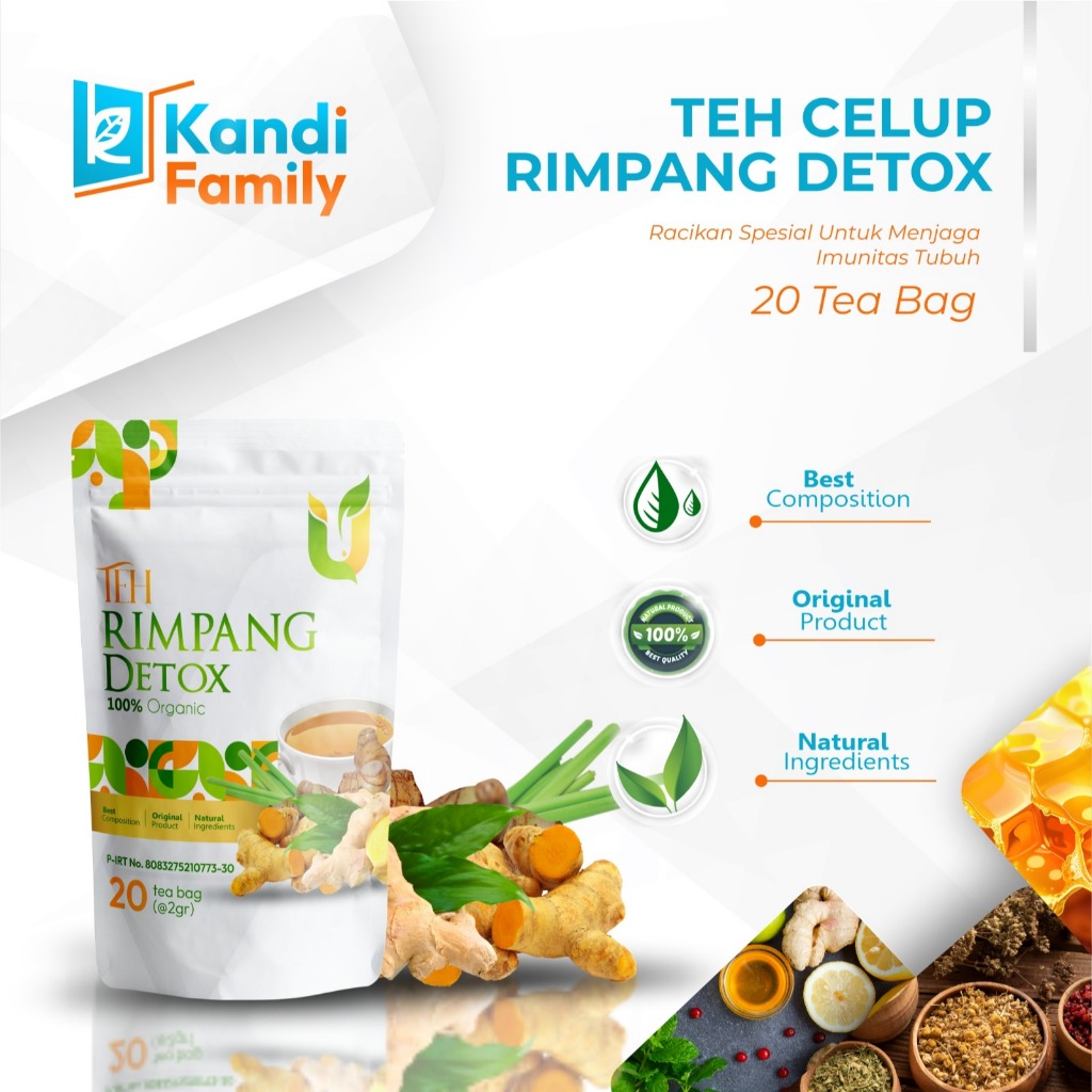 

Teh Herbal Rimpang Detox Organik Tea Premium Tradisional Isi 20 Bag