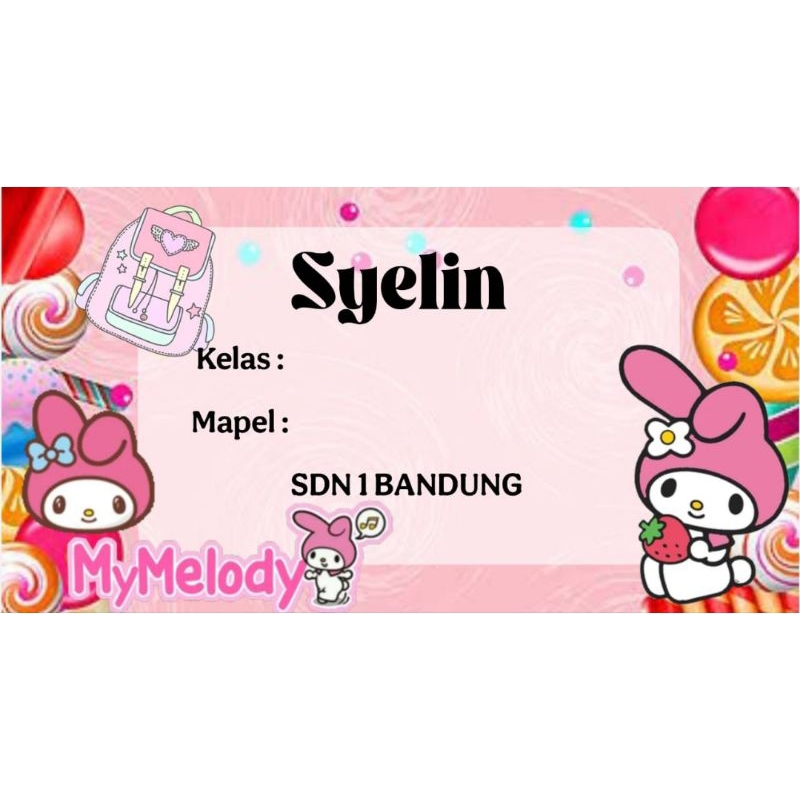 

STIKER LABEL BUKU / NAMA BUKU / MOTIF MELODY