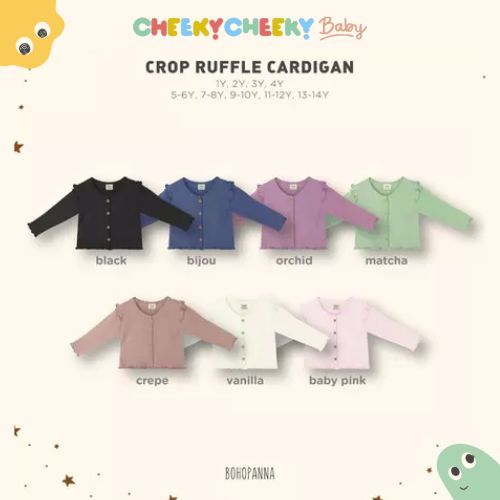 Bohopanna Crop Ruffle Cardigan / Outer Anak Perempuan
