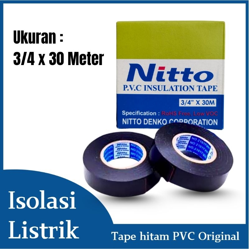 Solasi Kabel Listrik Nitto 3/4" x 30 m | Isolasi Listrik Nitto | Solasi Nitto