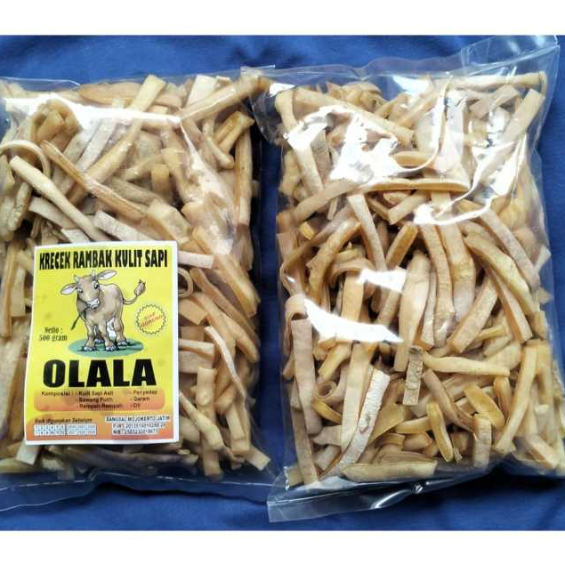 

Krecek rambak Olala/siap goreng/rambak mentah/rambak kulit sapi asli varian mie 500gram