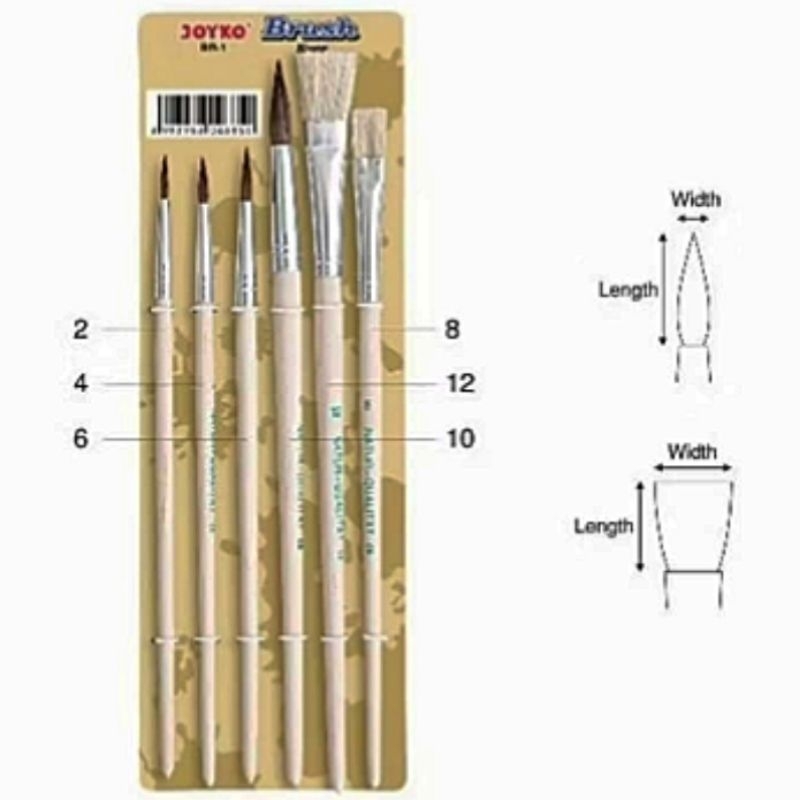 

kuas set brush joyko BR-1 isi 6 pcs/kuas lukis joyko shet