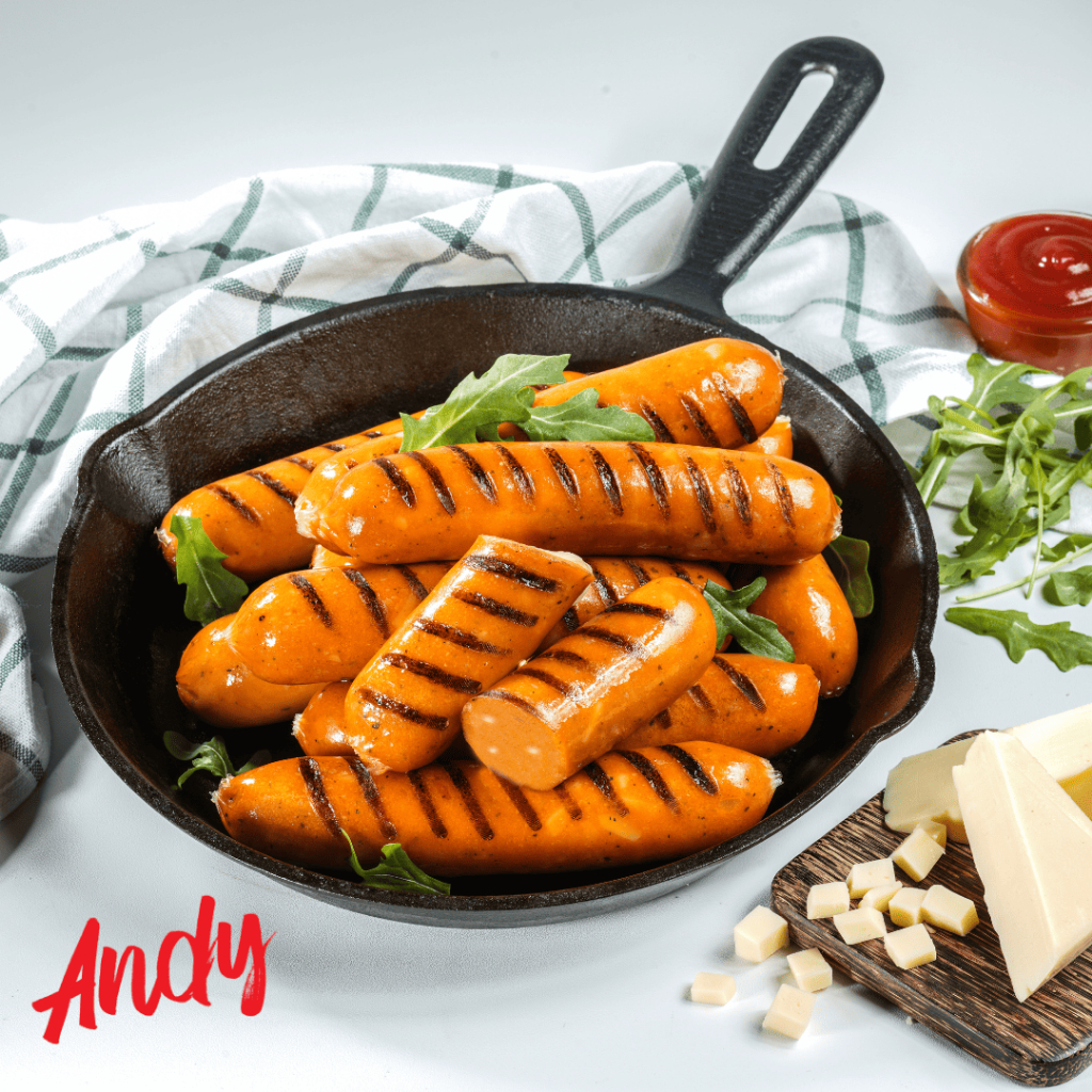 

Andy Sosis Sapi Bakar Keju isi 6 pcs 500 gr | Sosis Jumbo | Frozen Food