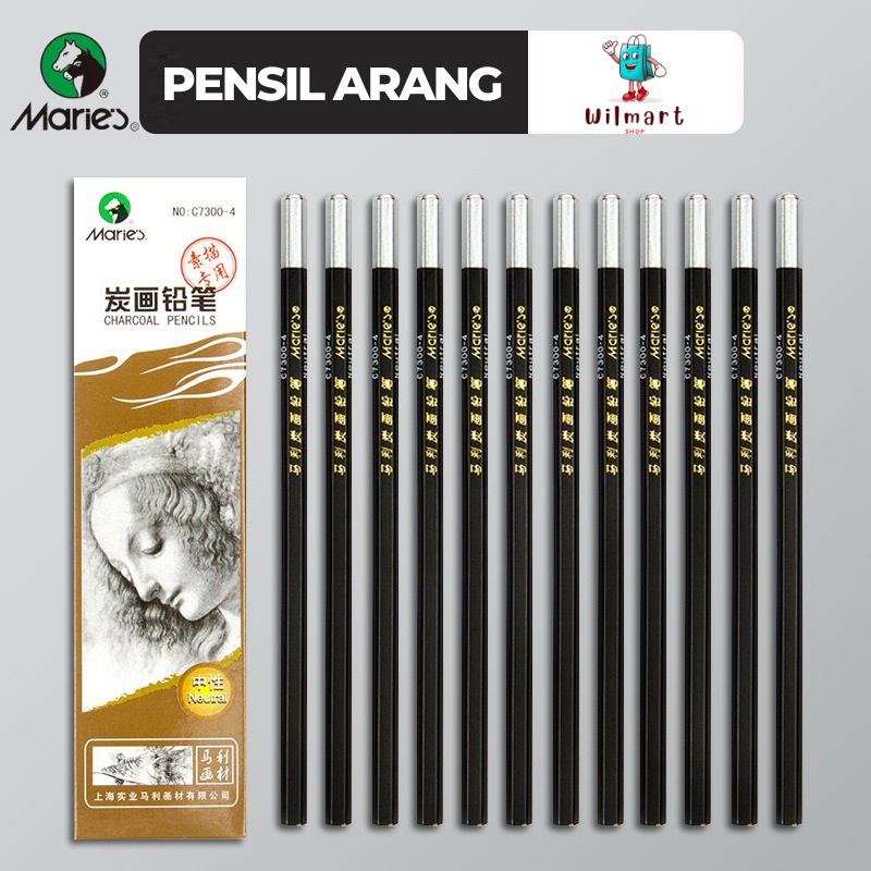 

Maries Charcoal Pencil C7300 Sketch Pensil Sketsa Arang Satuan