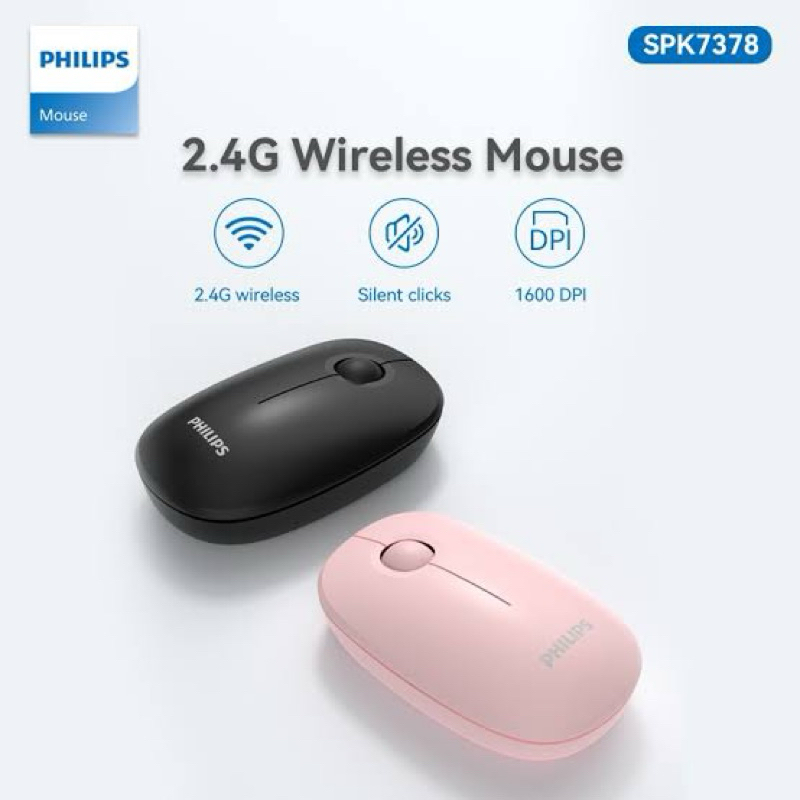 Mouse Wireless Philips Original spk7378 silent clik