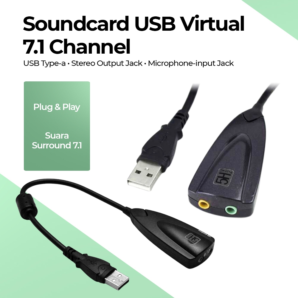 Soundcard USB Virtual 7.1 Channel Soundcard Headset Microphone Usb Soundcard laptop Komputer USB