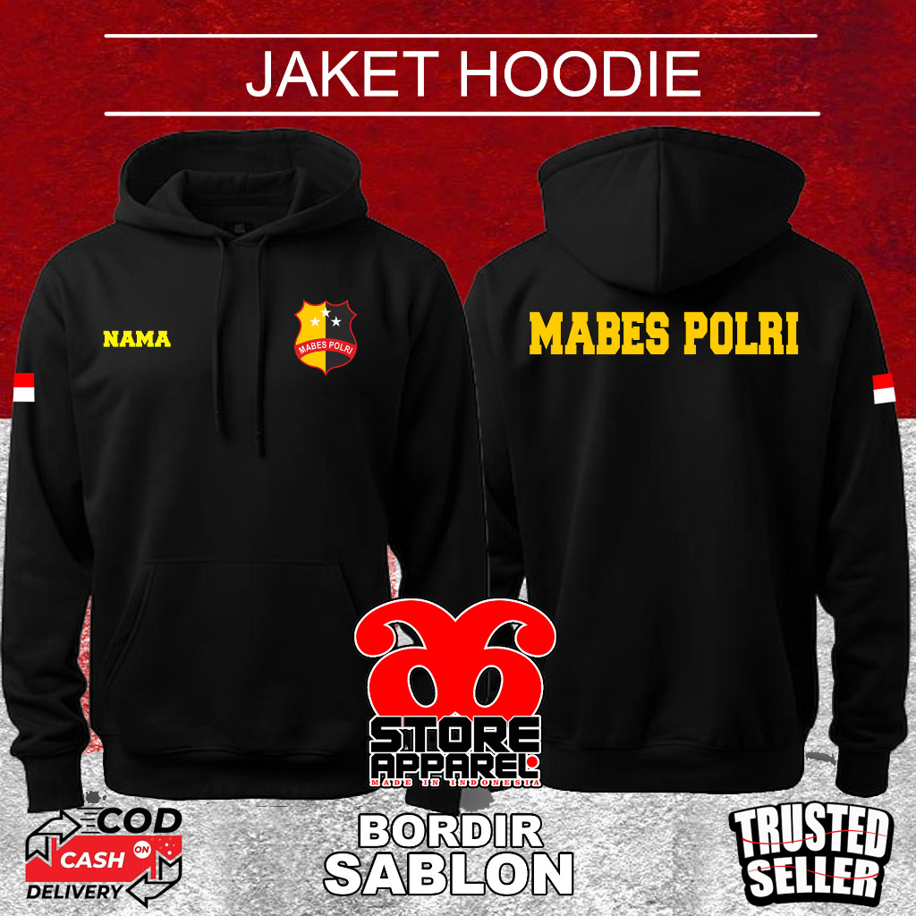 JAKET HOODIE-ZIPPER MABES POLRI MURAH LOGO BISA CUSTOM