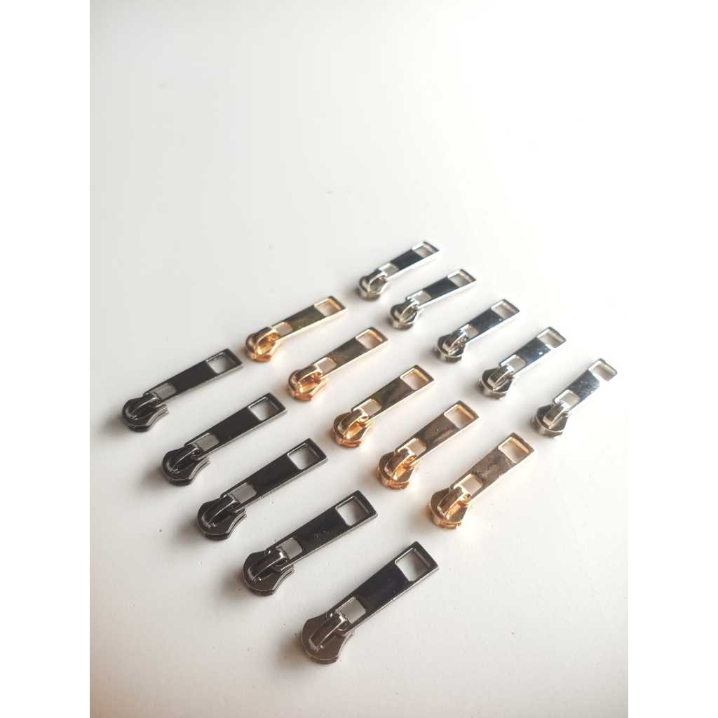 KEPALA RESLETING TAS NO 5 1 LUSIN ( 12 PCS ) / KEPALA SLETING GIGI BESI / KEPALA RITSLETING BALOK TE