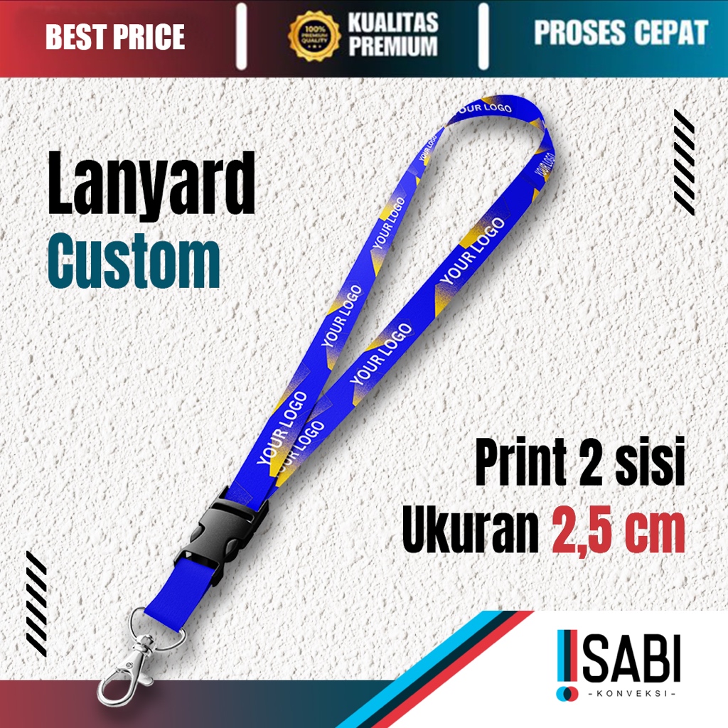 

[BISA SATUAN] TALI LANYARD CUSTOM CETAK LANYARD 2 SISI 2,5 CM FULL PRINT MURAH PREMIUM CEPAT