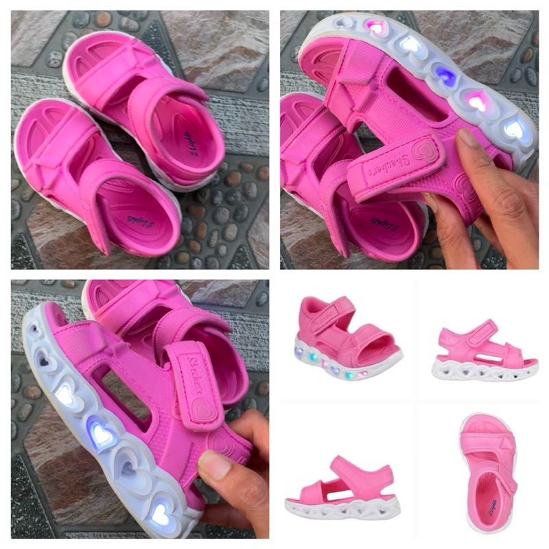 PRELOVED SKECHERS - heart lights Pink kids