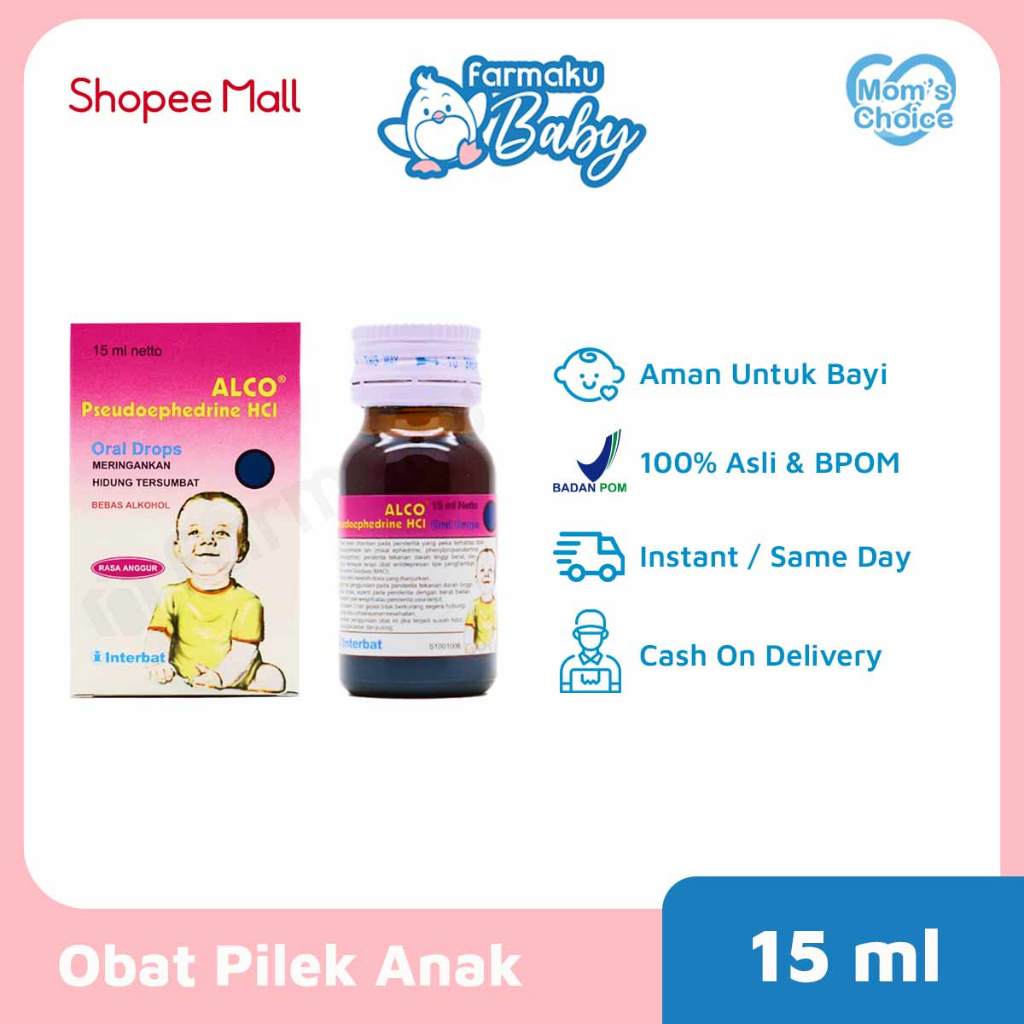 Alco Drop 15 ml Obat Pilek Hidung Tersumbat Bayi dan Anak