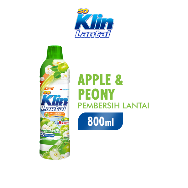 So Klin Pembersih Lantai Apple & Peony Botol 800ml