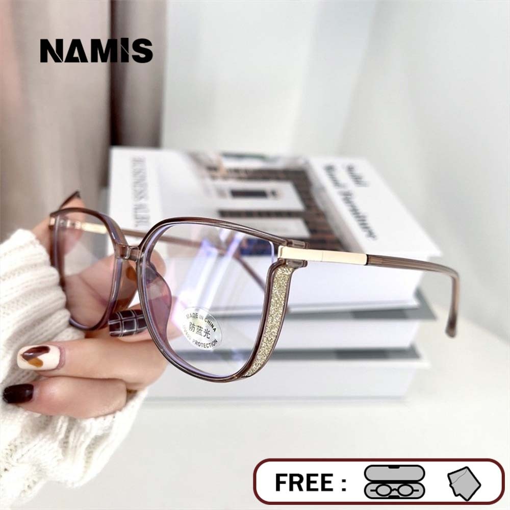Namis Kacamata Anti Radiasi Photocromic Wanita Pria Normal Bluecromic AntiBlueray Kaca Mata Optik