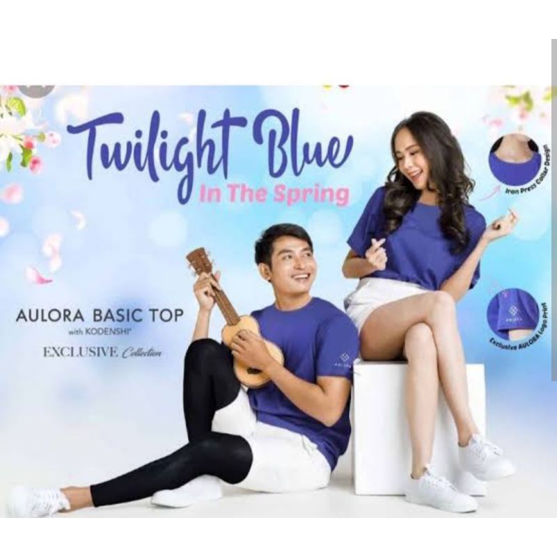 Aulora top basic kaos kesehatan warna biru