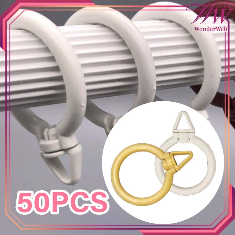 50pcs/Set Ring Gorden Bulat 35mm Pengait Gorden Jendela Gantungan Gorden Ring Cincin Ring Gorden