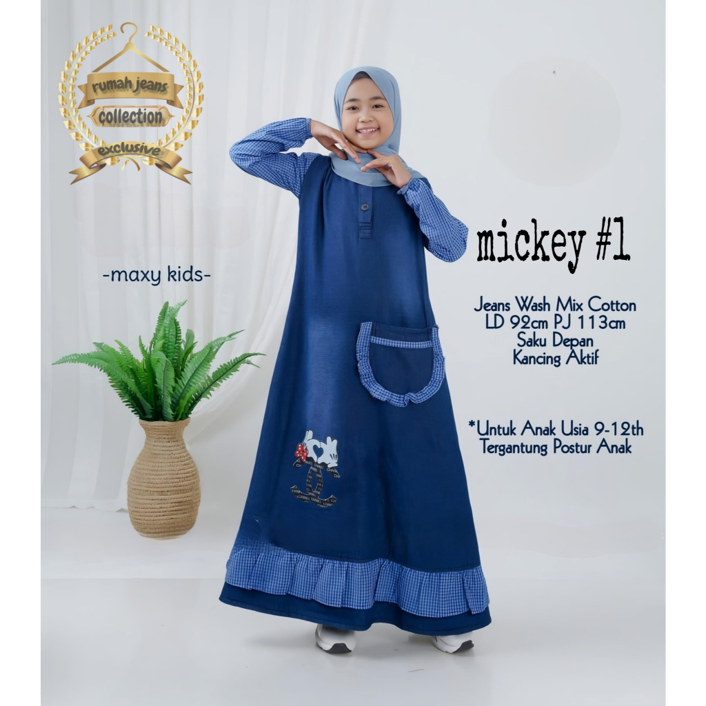 gamis jeans anak 9-12 tahun gamis tanggung gamis jeans tanggung terbaru