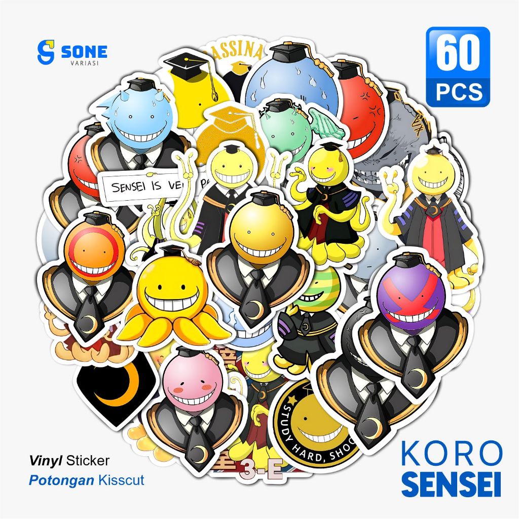 

Stiker Anime Korosensei Paper Vinyl Waterproof Dekor Sticker Pack Laptop Helm Casing Hp Diary Book Journal