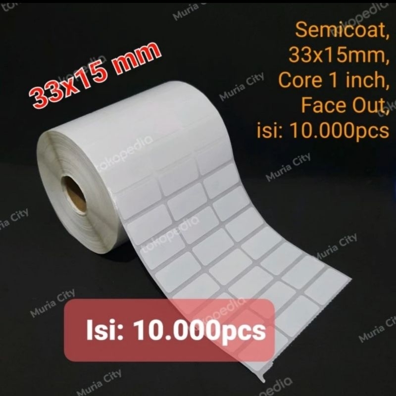 

Label Sticker Stiker Blank Polos Semicoat 33x15 mm