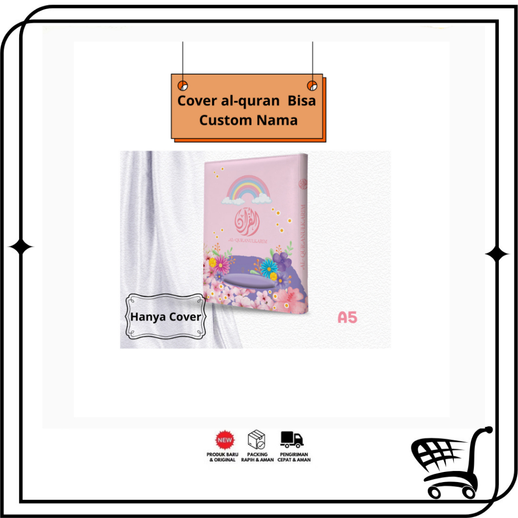 

IB - Cover Al-quran Desain Anak Hanya Cover saja Bisa Custom Pakai Nama tanpa al-quran ukuran A5 Bahan Satin ( Varian Merah Jambu Perempuan )