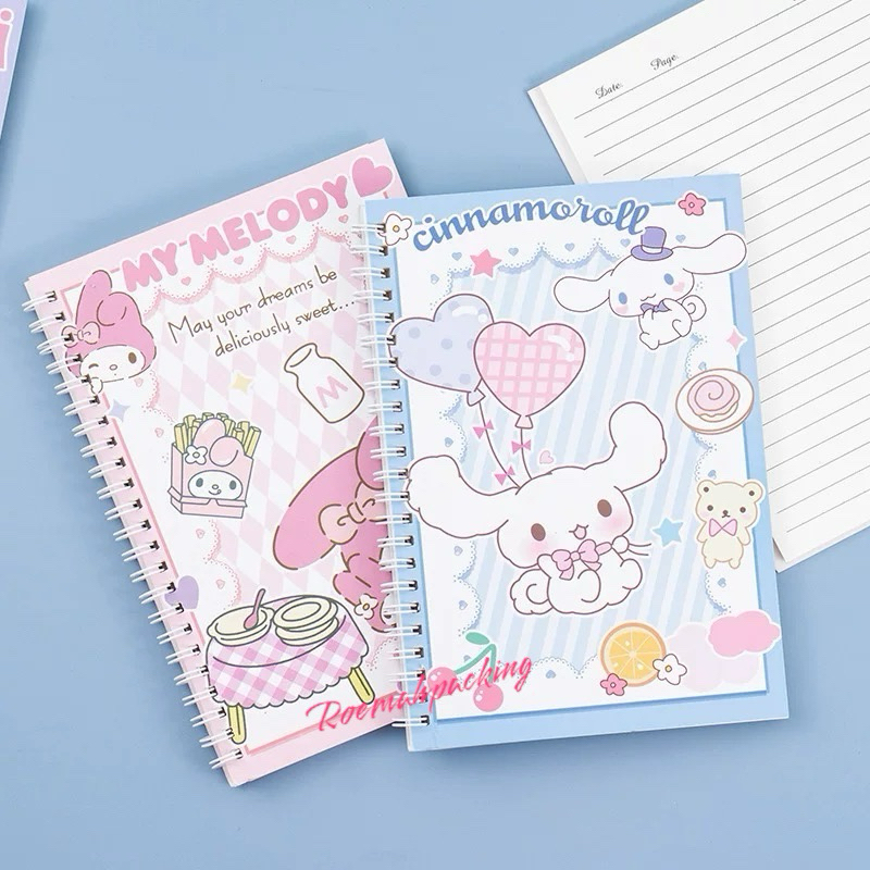 

Notebook San*rio A5 Spiral / Buku Catatan San*rio A5 / Buku Diary Aestetic San*rio 60 lembar cinamoroll kuromi melody