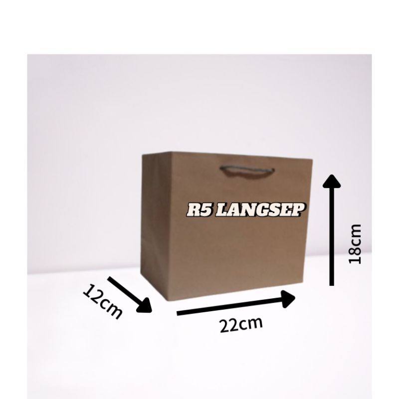 

paperbag murah paperbag polos paperbag R5 langsep ukuran 22x12x18