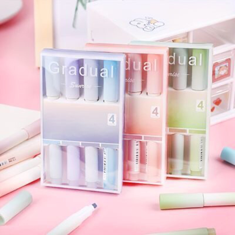 

4PCS/SET Stabilo | Highlighter Warna Soft