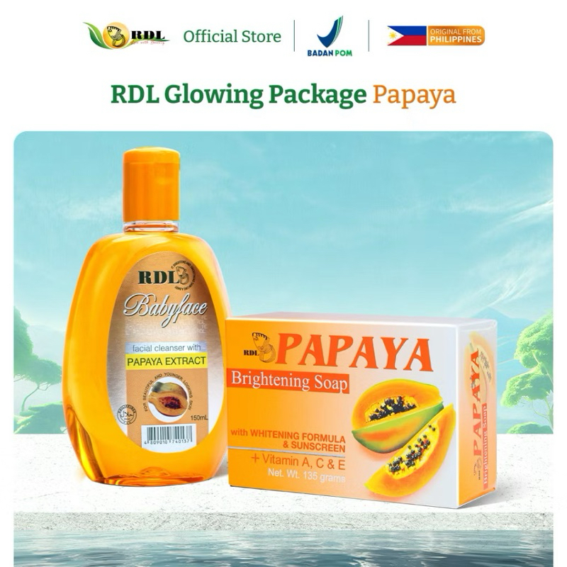 RDL PAPAYA SERIES [BPOM] | RDL PAPAYA BRIGHTENING SOAP | BABYFACE FACIAL CLEANSER TONER | MOODY BEAU