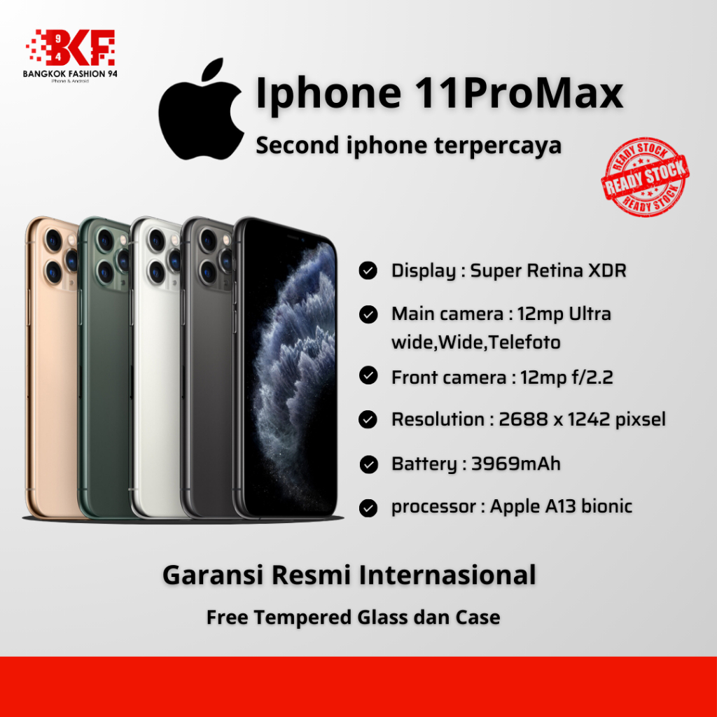 IPHONE 11 PRO MAX SECOND LIKE NEW ORIGINAL BERGARANSI FULLSET