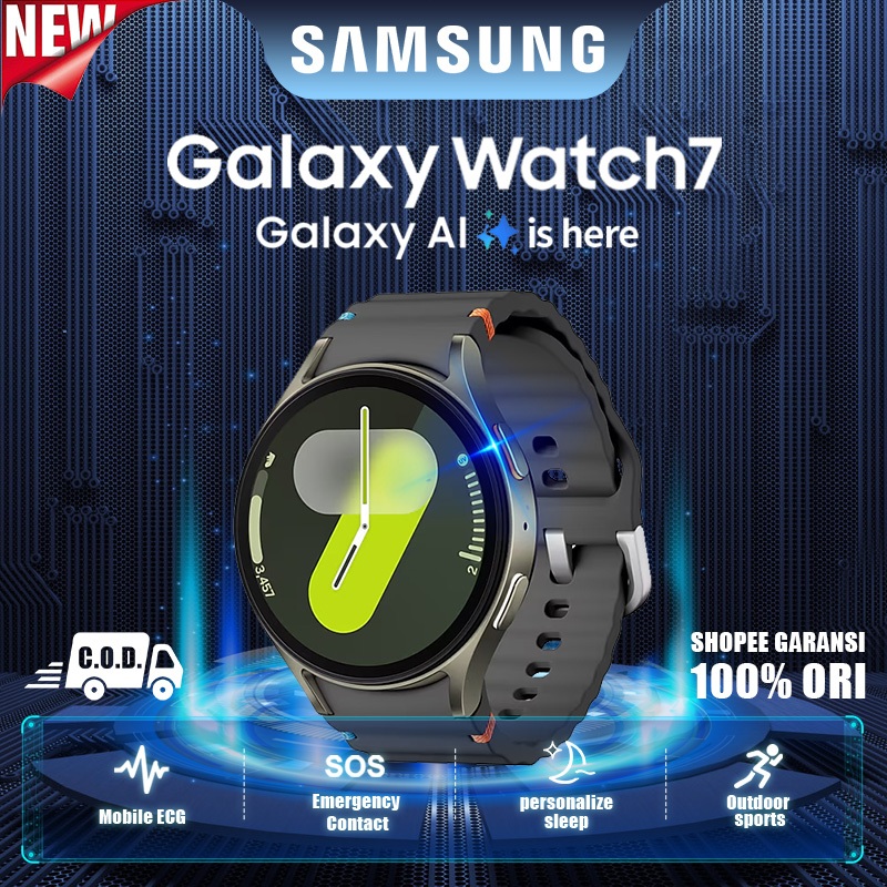 【Flash Sale】ORI Samsung Galaxy Watch 7 44mm Bluetooth Smartwatch Air Jam Tangan Pintar Pria GPS Fitn