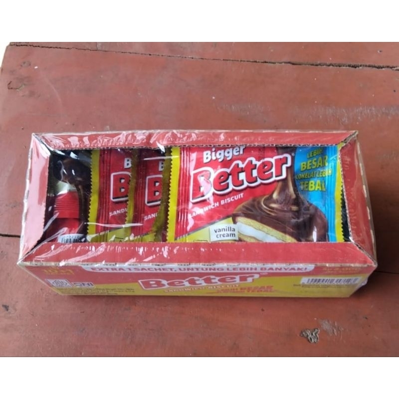 

Better snack coklat, wafer biskuit, sandwich biskuit