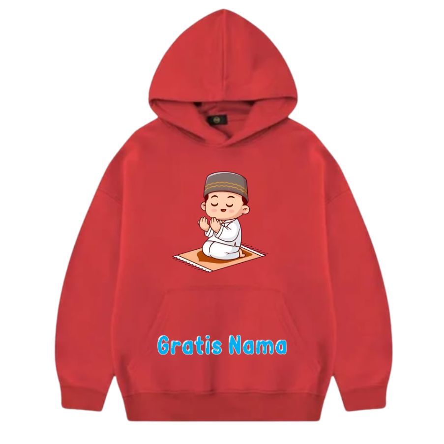 Jaket Hoodie Anak Laki Laki Sweater Hoodie Anak Kartun Anak Ngaji Muslim Islami Berdoa Gratis Nama
