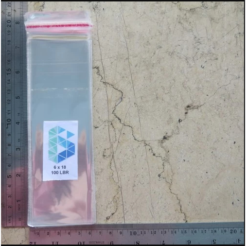6X18 CM PLASTIK OPP (SEAL/LEM) TEBAL 20 MIC ASLI / PLASTIK KEMASAN BENING LEM BUNGKUD PENA BOLPOINT 