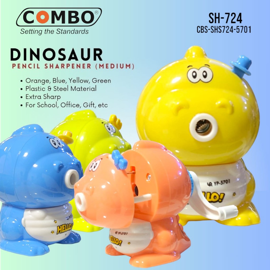 

Serutan Pensil Putar / Rautan Meja Lucu / Pencil Sharpener SH-724 / Serutan Pensil DINO / Table Mechanical Sharpener DINOSAUR