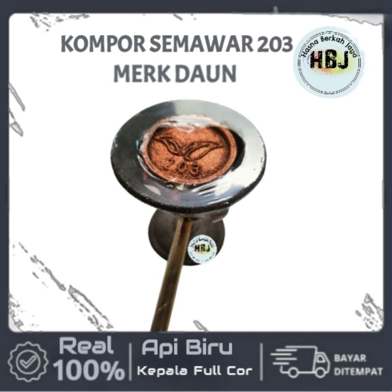 KOMPOR GAS MAWAR CAP DAUN 203, KOMPOR SEMAWAR CAP DAUN FULL KEPALA BESI COR, KOMPOR JOSS  API BIRU