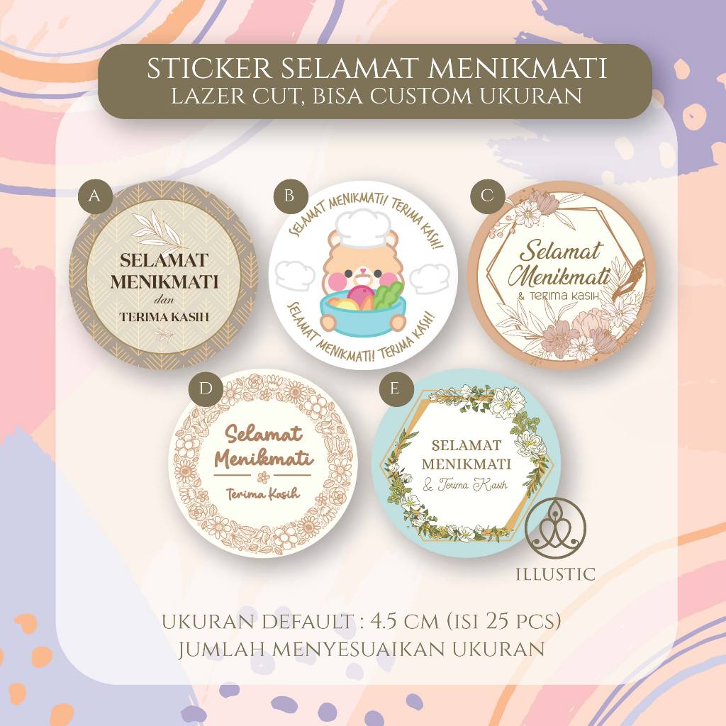 

Sticker Bulat Selamat Menikmati Please Enjoy Thank You(bisa request ukuran)