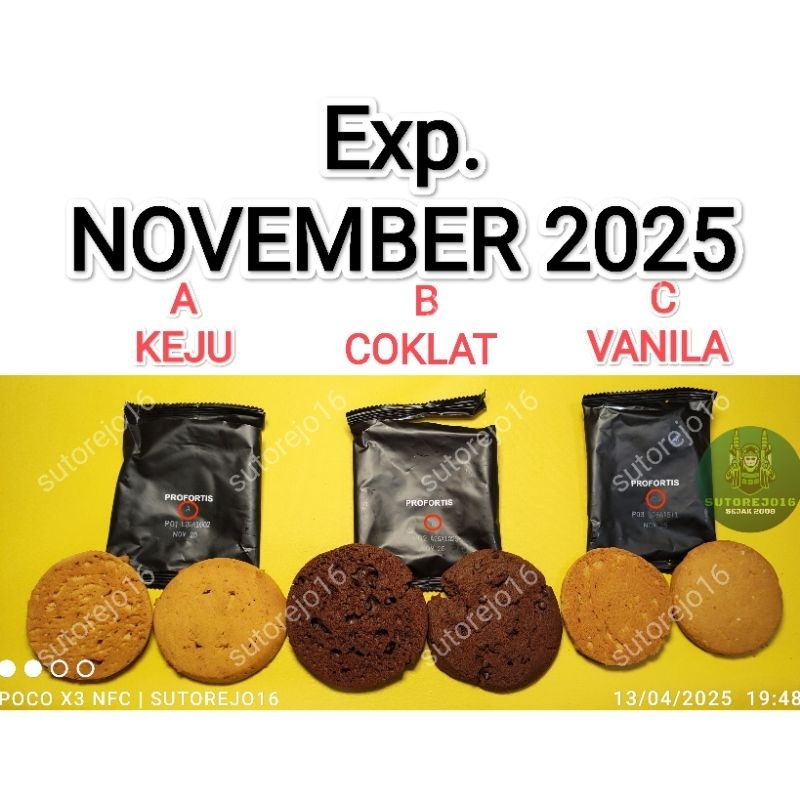 

Profortis cookies kue biscuit snack ransum tni tipe eprokal plus wey protein fitness