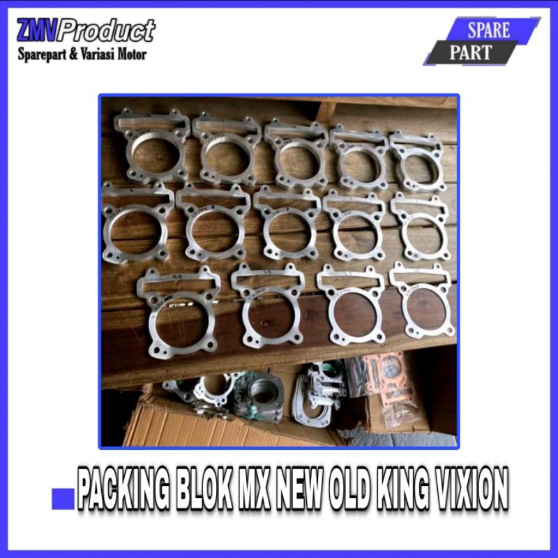 PAKING BLOCK COP GANJEL BLOK PAKING STROKE BORE UP ALUMINIUM YAMAHA MX KING JUPITER MX NEW OLD VIXIO