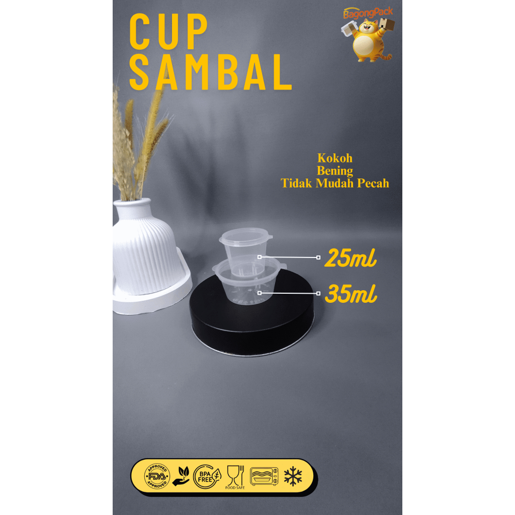 [50 PCS] Cup Sambal / Cup Sauce / Cup Plastik Sambal 25 ML & 35 ML / Cup Plastik