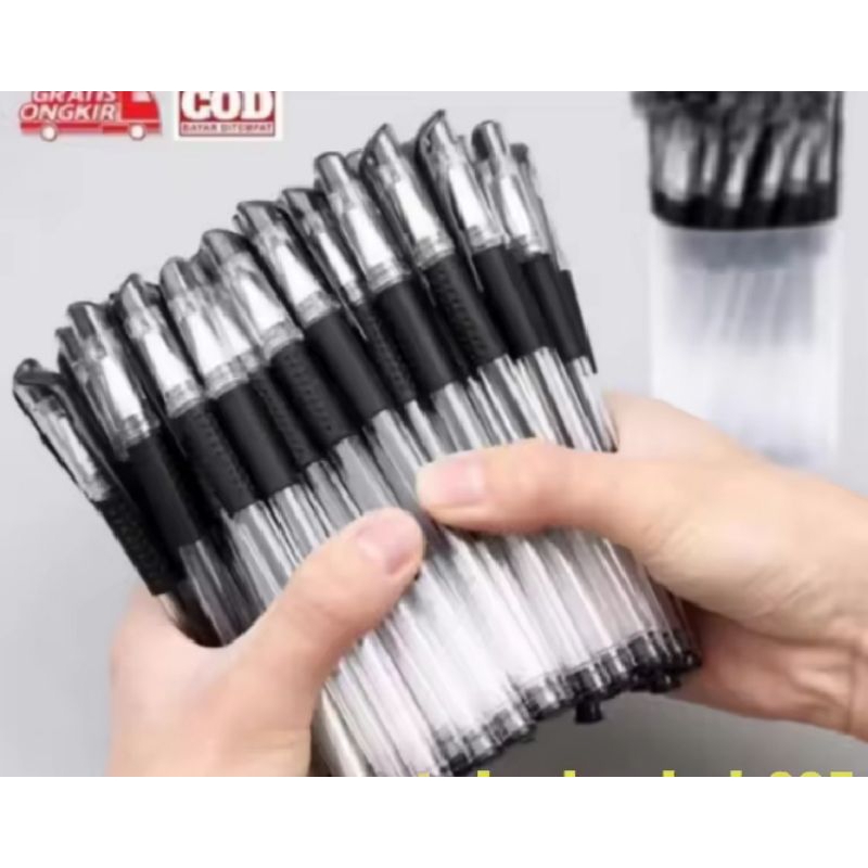 

pen tinta hitam alat tulis sekolah n kantor. lancar menulis n ringan harga perlusin 12 pcs