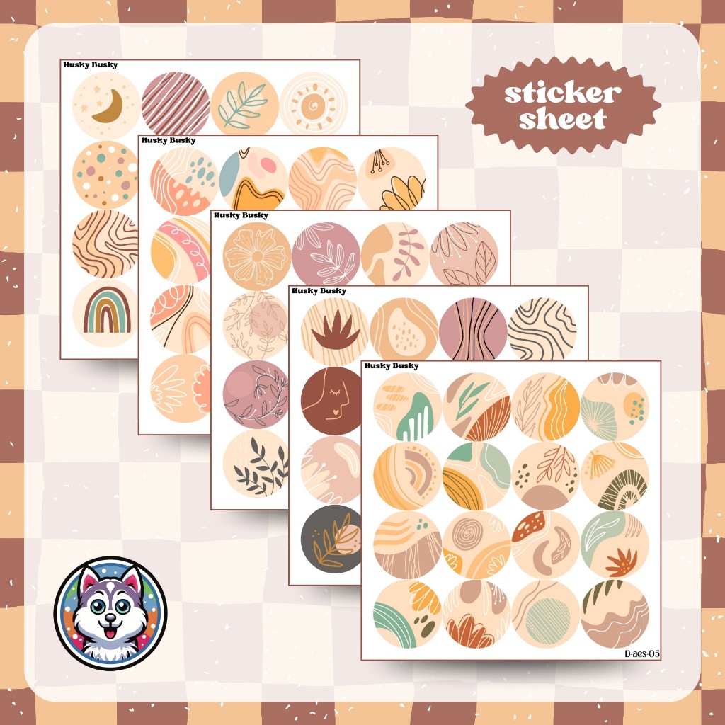 

Dot aesthetic stiker kiss cut motif (sticker sheet bulat kecil dekorasi journal planner)