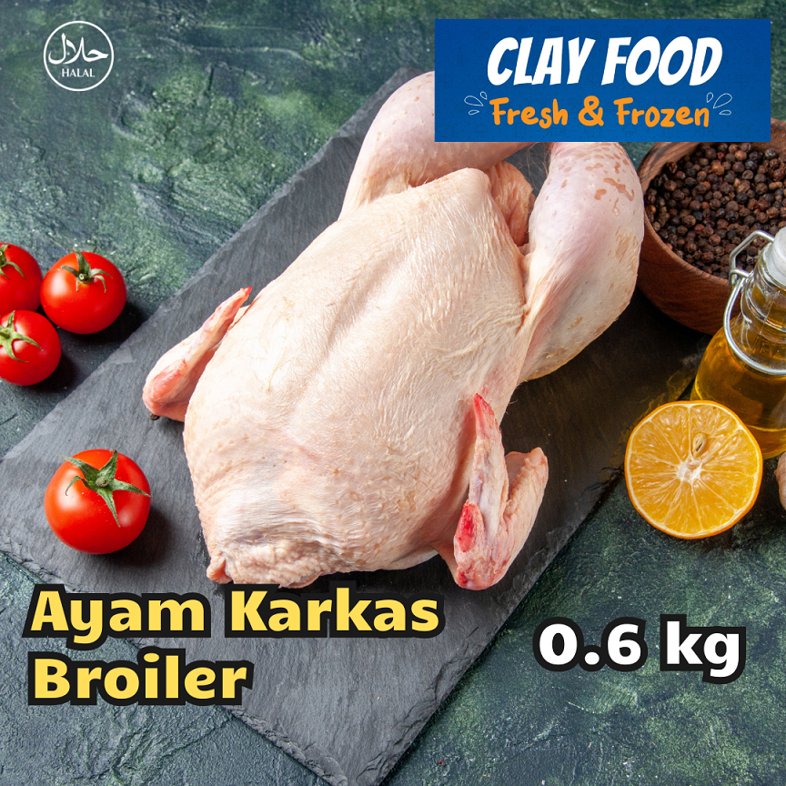 

Ayam Karkas Broiler Frozen Segar Utuh 0.6 kg Daging Ayam Halal Tanpa Pengawet Praktis