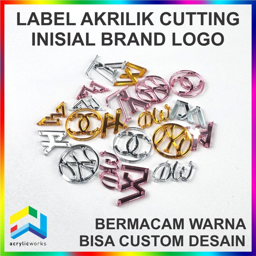 

Custom Label Hijab Akrilik Label Inisial Nama Brand Logo Cutting Laser Bebas Murah Cepat