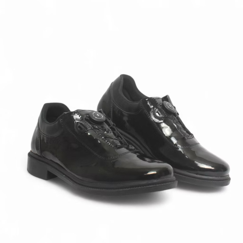 Sepatu Pdh Tali Putar TNI Polri Security Satpam Hitam Glossy