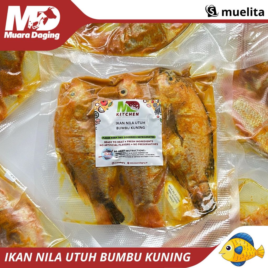

MD FARM Ikan Nila Utuh Bumbu Kuning 450-500gr - FRESH SEHAT SEGAR