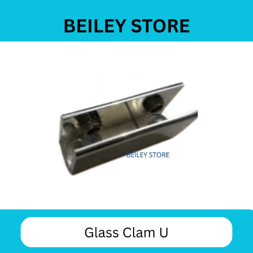 Ambalan Klem Jepit Kaca 8 - 12 Mm Glass Clamp U Jepit Klem Kaca 12 Mm