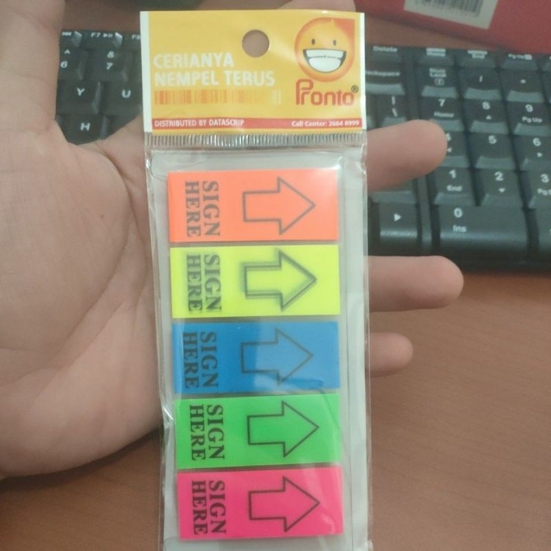 

Stick Note,post it,penanda panah memo panah sign here pronto 5 warna