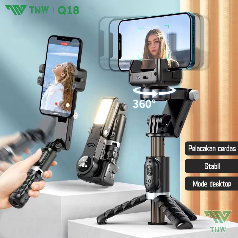 Promo Tnw-Q18 Stabilizer Tongsis Gimbal Stabilizer Handphone Gimbal Hp Hp Bluetooth Tripod Termurah