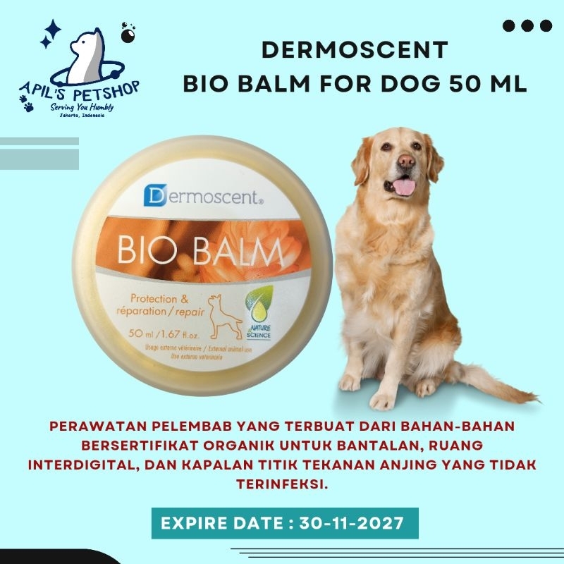 DERMOSCENT BIO BALM DOG - PELEMBAB UNTUK ANJING FRESH PACK 50 ML